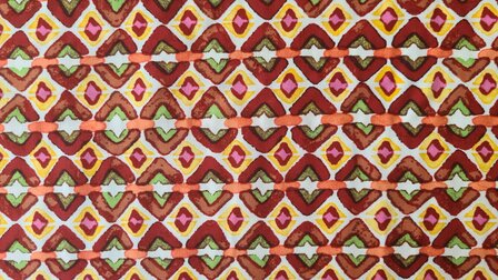 Viscose Poplin Abstract Red