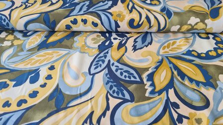 Viscose Poplin Paisley Blue