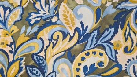 Viscose Poplin Paisley Blue
