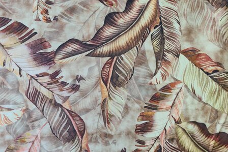 Viscose Twill Feathers Brown