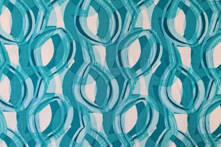 Viscose Stretch woven Abstract Petrol