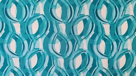 Viscose Stretch woven Abstract Petrol