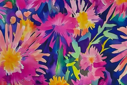 Viscose Satin Flowers Carbon
