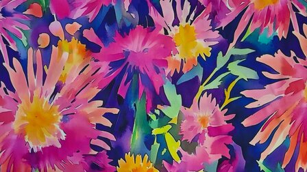 Viscose Satin Flowers Carbon