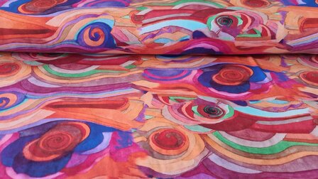 Cotton Jersey Starry Night Red