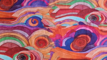 Cotton Jersey Starry Night Red