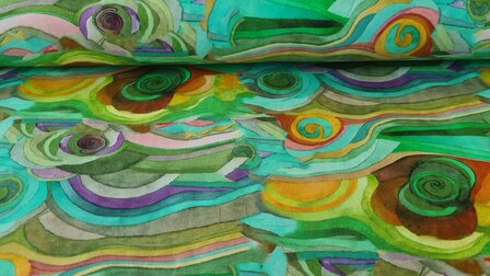 Cotton Jersey Starry Night Green