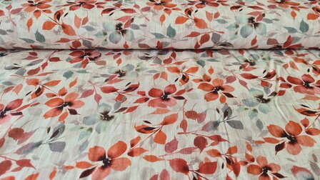 Viscose Linnen Flowers Pumpkin