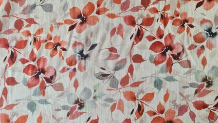 Viscose Linnen Flowers Pumpkin