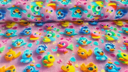 Cotton Jersey Ducks Magenta