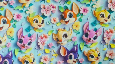 Cotton Jersey Lady Fox Turquoise