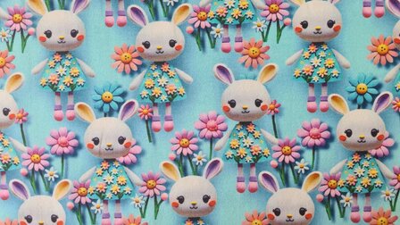 Cotton Jersey Baby Bunny Blue