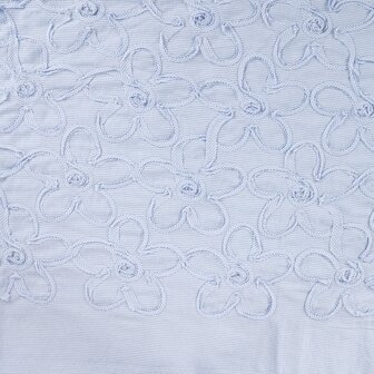 Cotton Embroidery Mini Stripes / Flowers Blue 