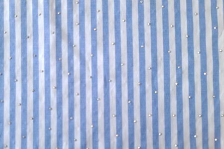 Cotton Stretch Stripes &amp; Dots White-Blue