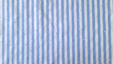 Cotton Stretch Stripes &amp; Dots White-Blue