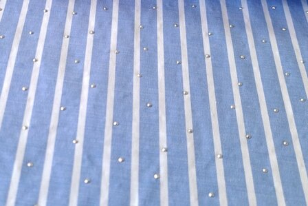 Cotton Stretch Stripes &amp; Dots Blue-White