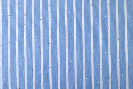 Cotton Stretch Stripes &amp; Dots Blue-White