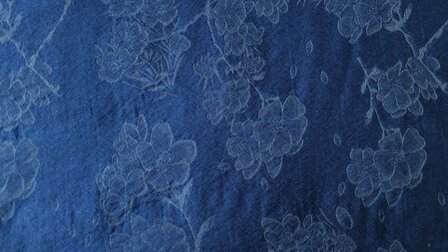 Tencel Jeans  Jacquard Flowers Indigo 2