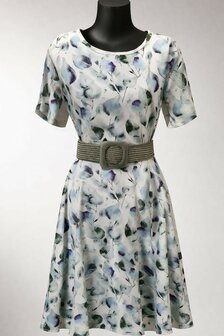 Viscose Linnen Leaves Lilac