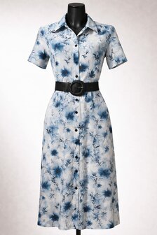 Viscose Linnen Twigs Blue