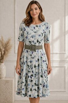 Viscose Linnen Leaves Lilac