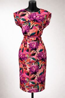 Viscose Jersey Digital Flowers Magenta