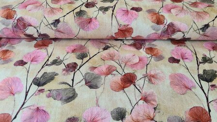 Viscose Linnen Ginko Ros&eacute;