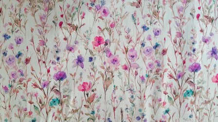 Cotton Stretch Satin Little Twigs Pink