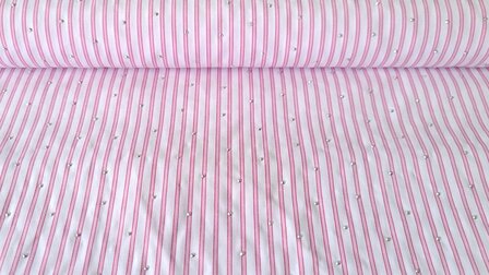 Cotton Mix Small Stripes &amp; Dots White-Ros&eacute;