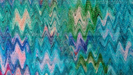 Viscose Jersey Punched Zig Zag Aqua 