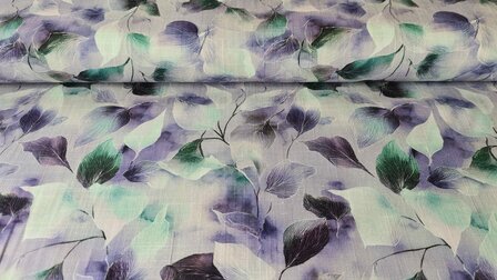 Viscose Linnen Leaves Lilac 2