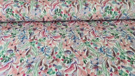 Bamboo Jersey Flowers Green
