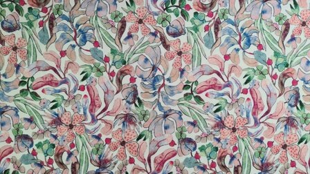 Bamboo Jersey Flowers Green