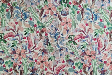 Bamboo Jersey Flowers Green