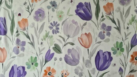 Bamboo Jersey Tulip Flowers Purple