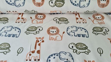 French Terry Baby Animals Off White