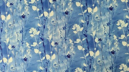 French Terry Twigs Blue