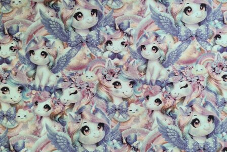 Cotton Jersey Unicorn Lilac