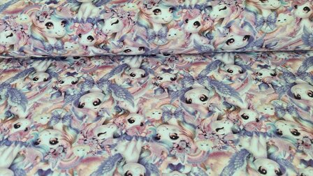 Cotton Jersey Unicorn Lilac