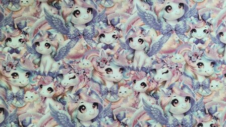Cotton Jersey Unicorn Lilac