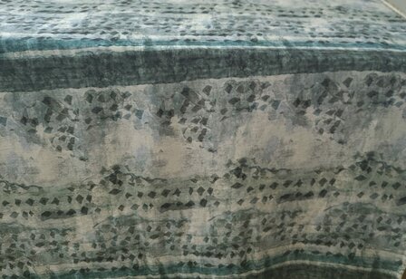 Viscose Crepe Abstract Grey/Blue