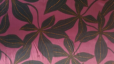 Viscose Satin Flower Red