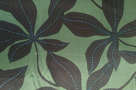 Viscose Satin Flower Green