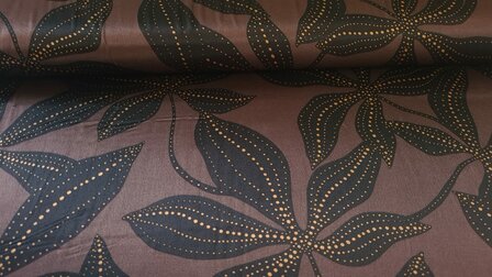 Viscose Satin Flower Brown