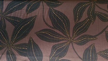 Viscose Satin Flower Brown