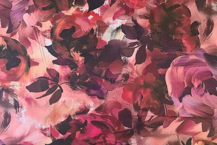 Cotton Satin Flowers Red