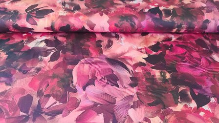 Cotton Satin Flowers Red