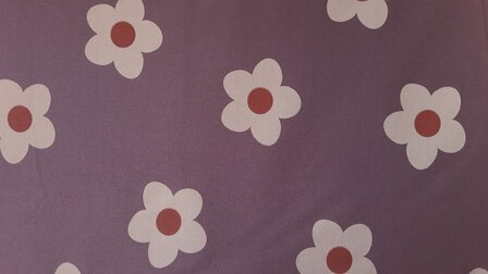 French Terry Flower Aubergine