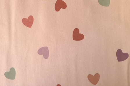 French Terry Hearts Light Ros&eacute;