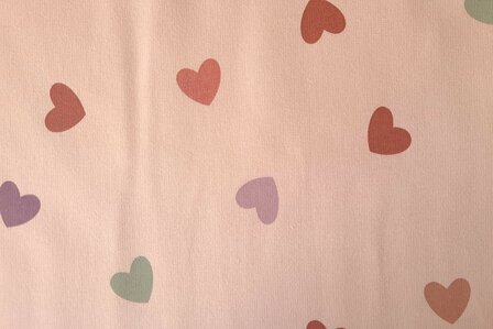 French Terry Hearts Light Ros&eacute;